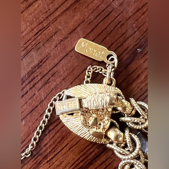 Vintage Rare Monet Double Byzantine Gold Chain Bracelet - Picture 6 of 7